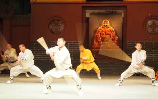 espectáculo de Kungfu en el templo Shaolin