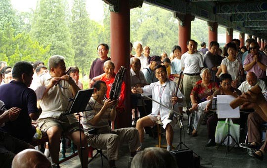 Morning activities in the park