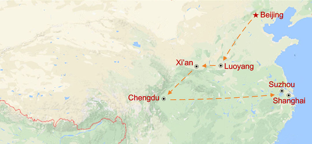 China-Höhepunkte Map