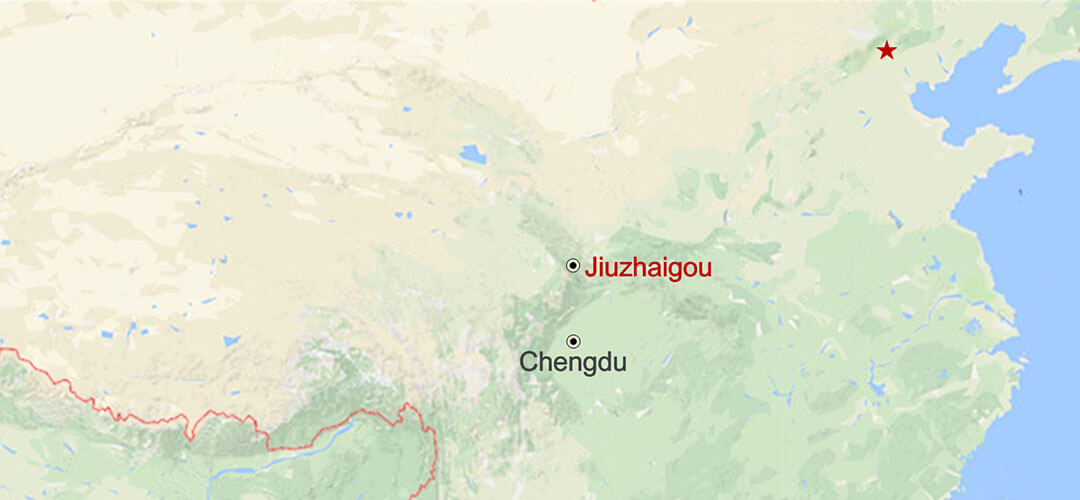 Jiuzhaigou Nationalpark Wandertour Map