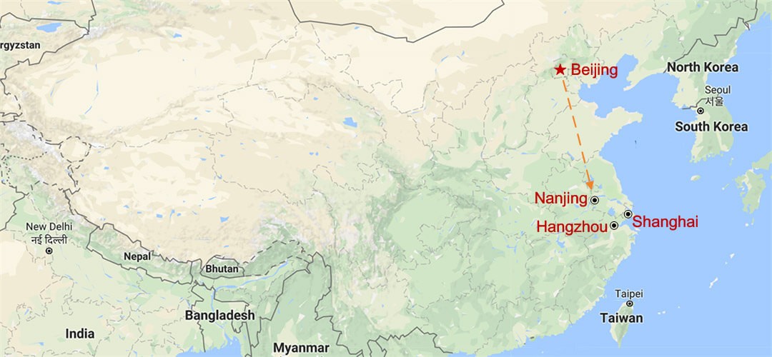 China's Modern Capitals Map