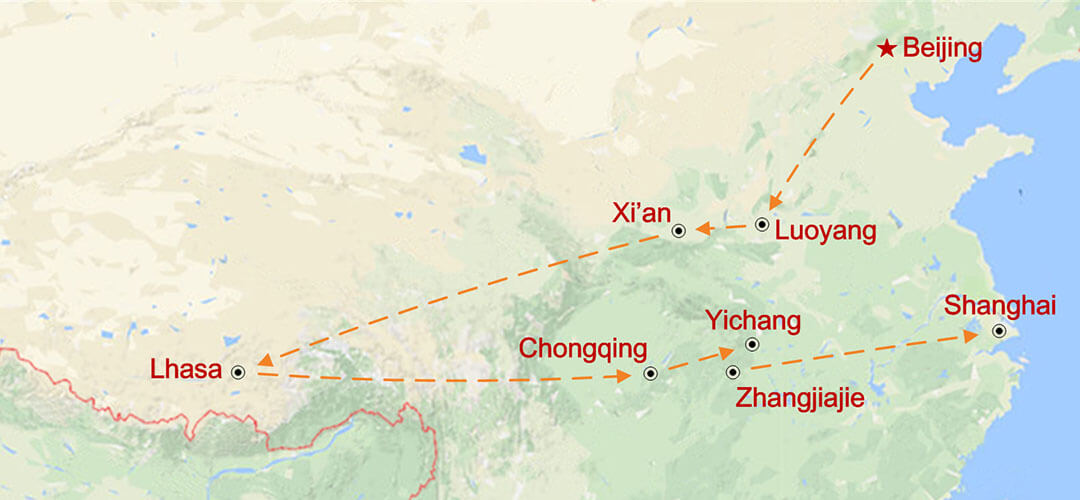 Romantic China Journey Map