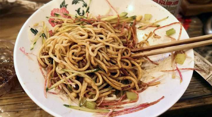 noodle dish in a beijing restaurant